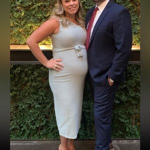 Pinkblush blue maternity midi dress size large